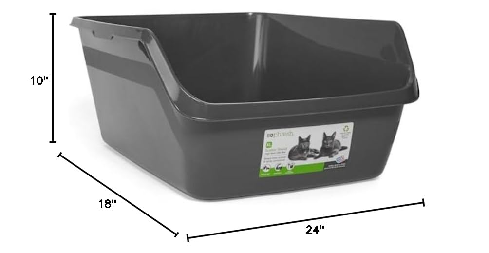 Charcoal X-Large High-Back Litter Box U671