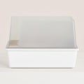 High Sided Cat Litter Box Open Top Anti-Stick Plastic White/Gray I247