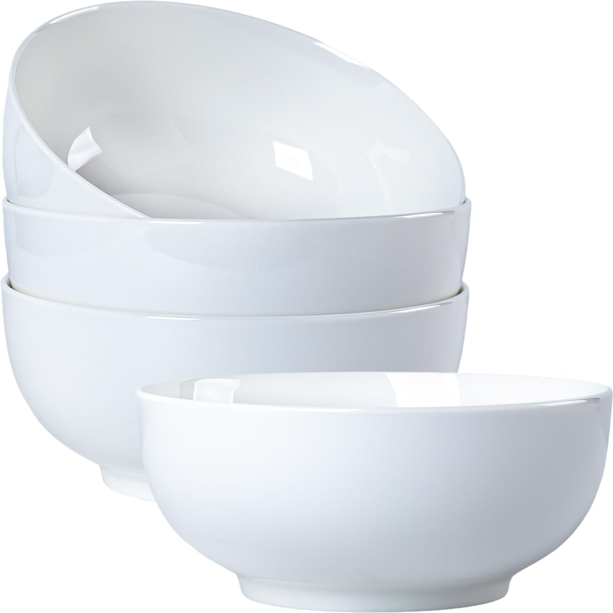40 oz White Ceramic Bowl Set of 4 U80233
