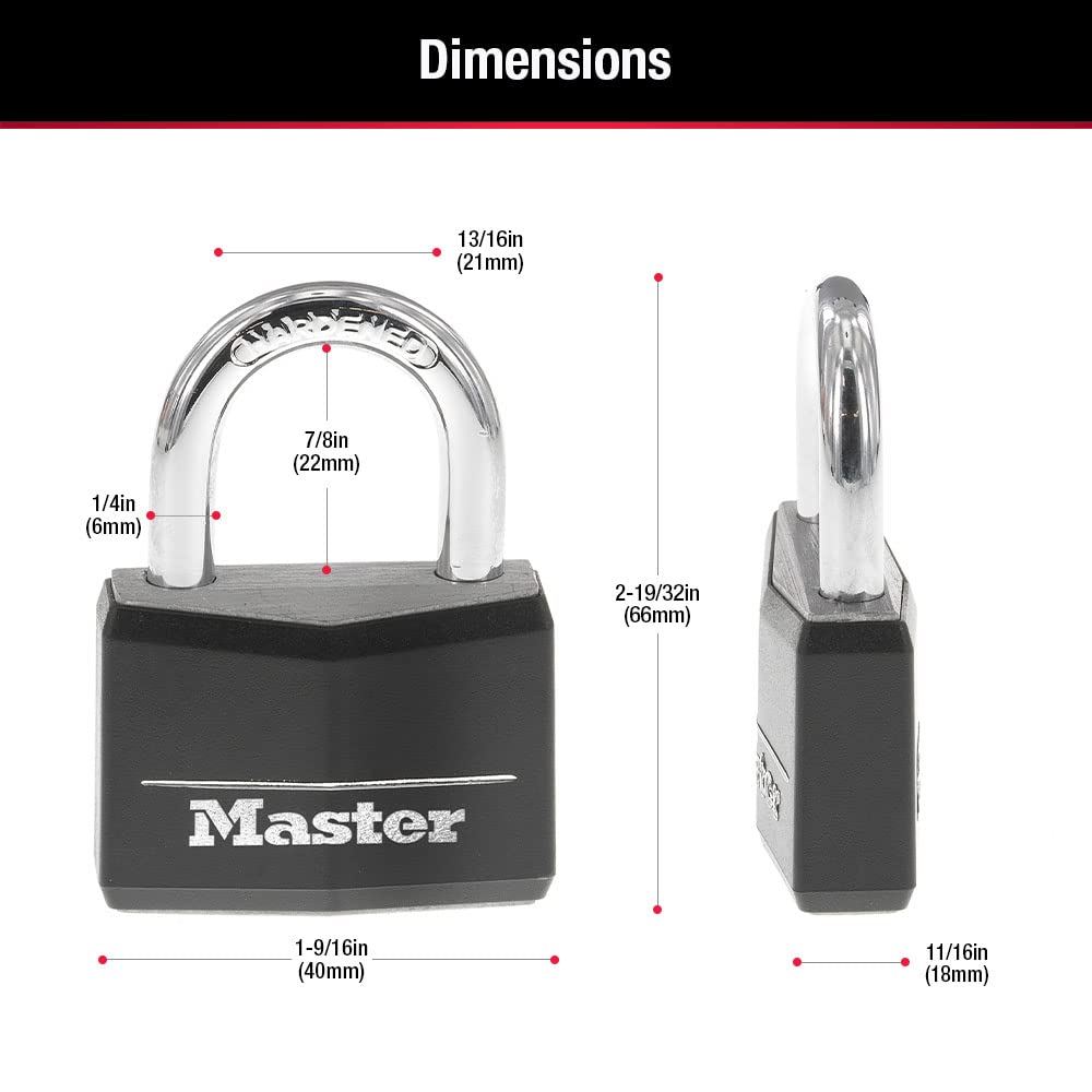 Black 4 Pack Covered Aluminum Keyed Padlock T924444