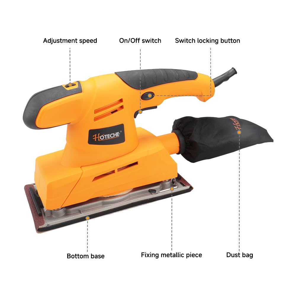 3.17 Amp Variable Speed Orbital Sander with Dust Bag P4369