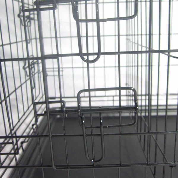 24-48 Inch Folding Dog Crate with Tray and Divider Panel Y667567
