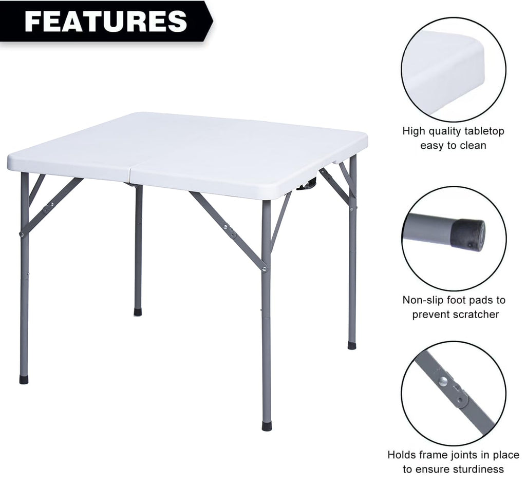 34" Square Folding Card Table White I69751