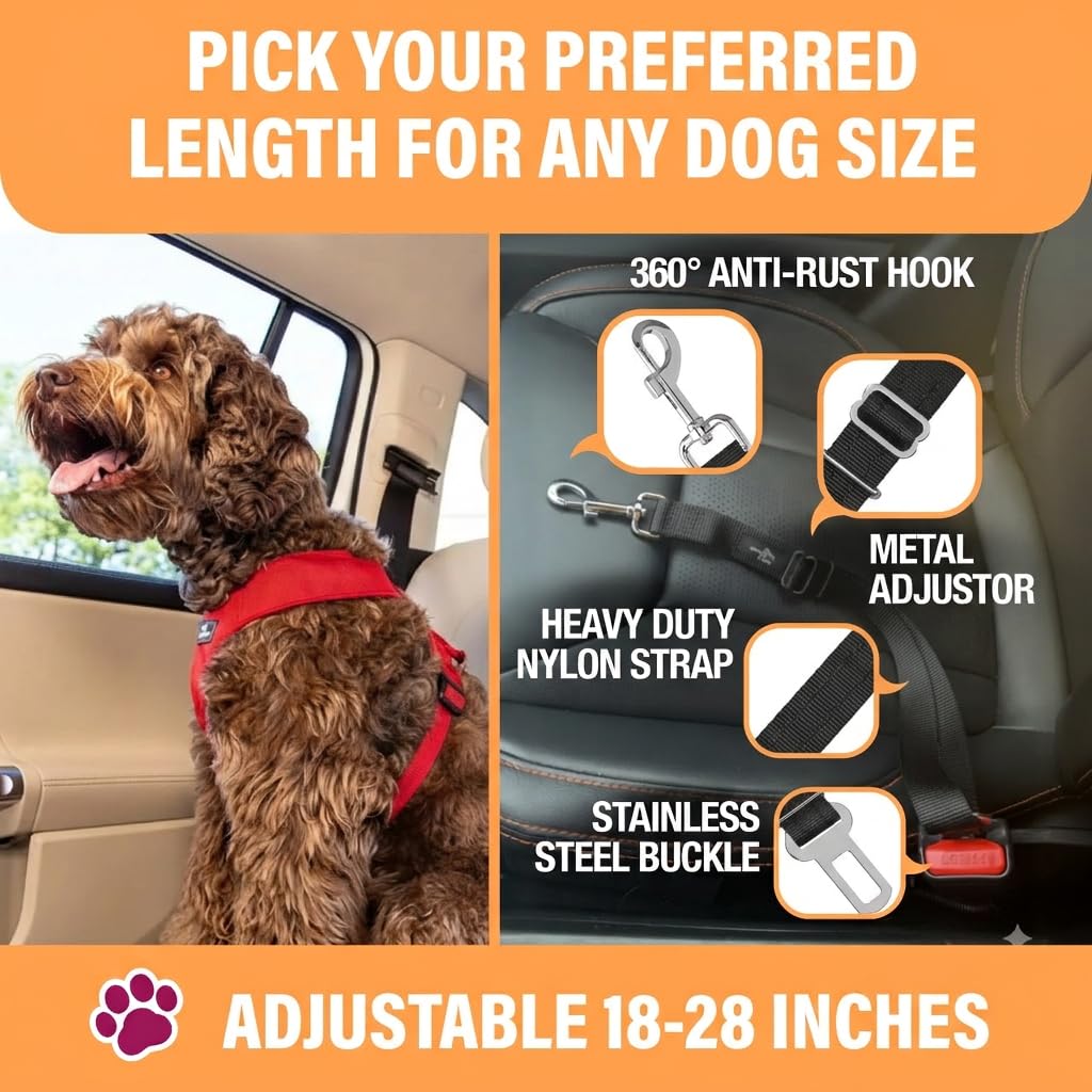 Black Adjustable Dog Car Seat Belt Q2176