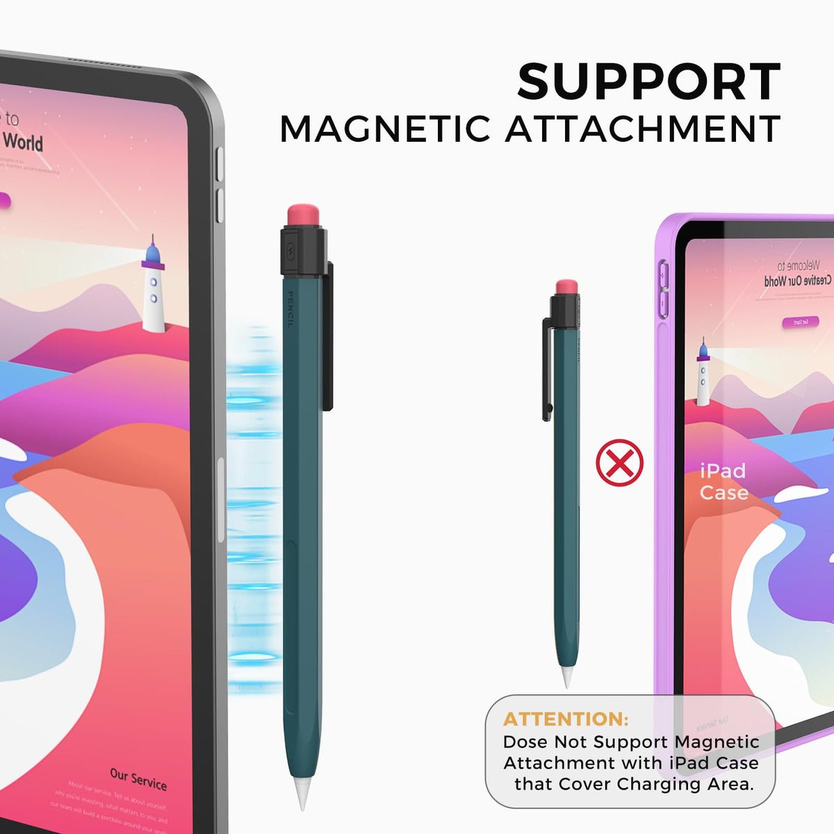 Apple Pencil Pro Silicone Case with Clip Deep Green Q3276