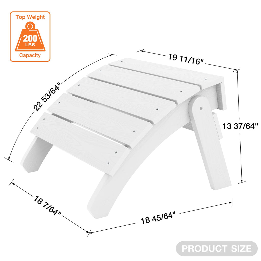 White Folding Adirondack Ottoman Set of 2 J287