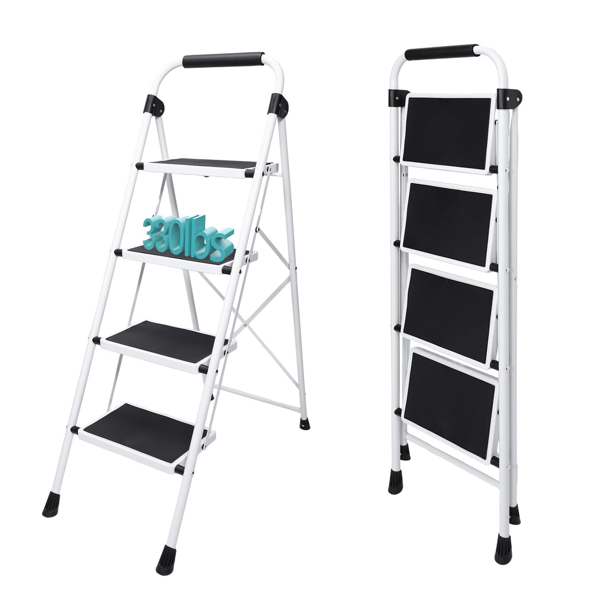 4 Step Foldable Step Stool with Anti-Slip Pedal L2454