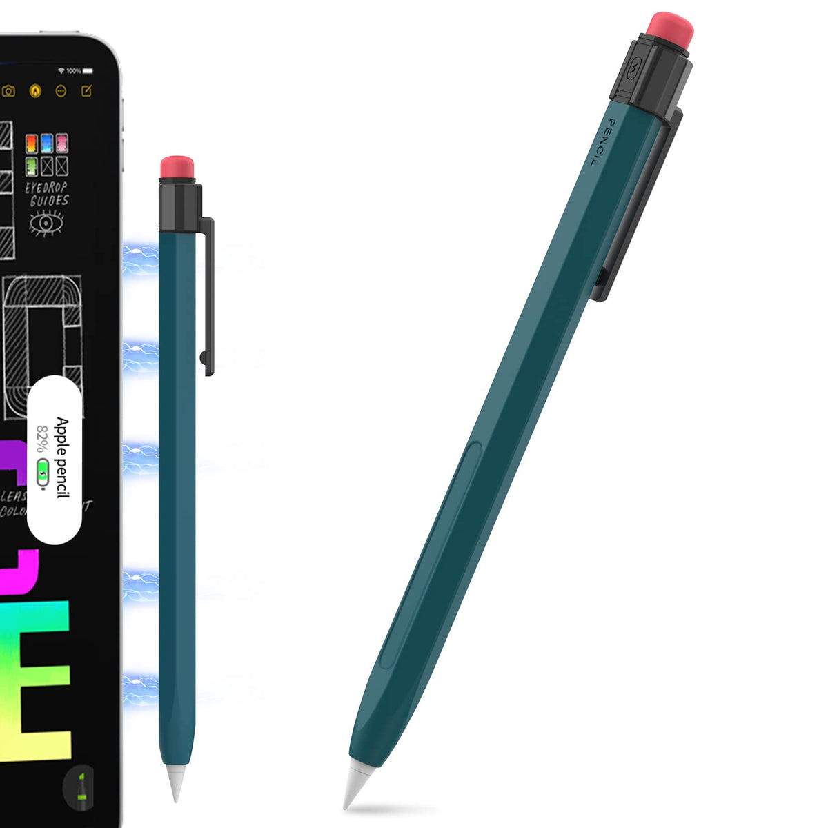 Apple Pencil Pro Silicone Case with Clip Deep Green Q3276
