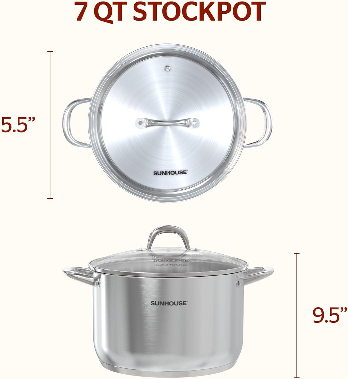 7 QT Stock Pot with Lid Y376