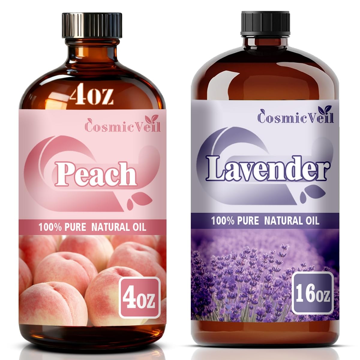 Peach 4 Fl Oz and Lavender 16 Fl Oz Essential Oil Q9894