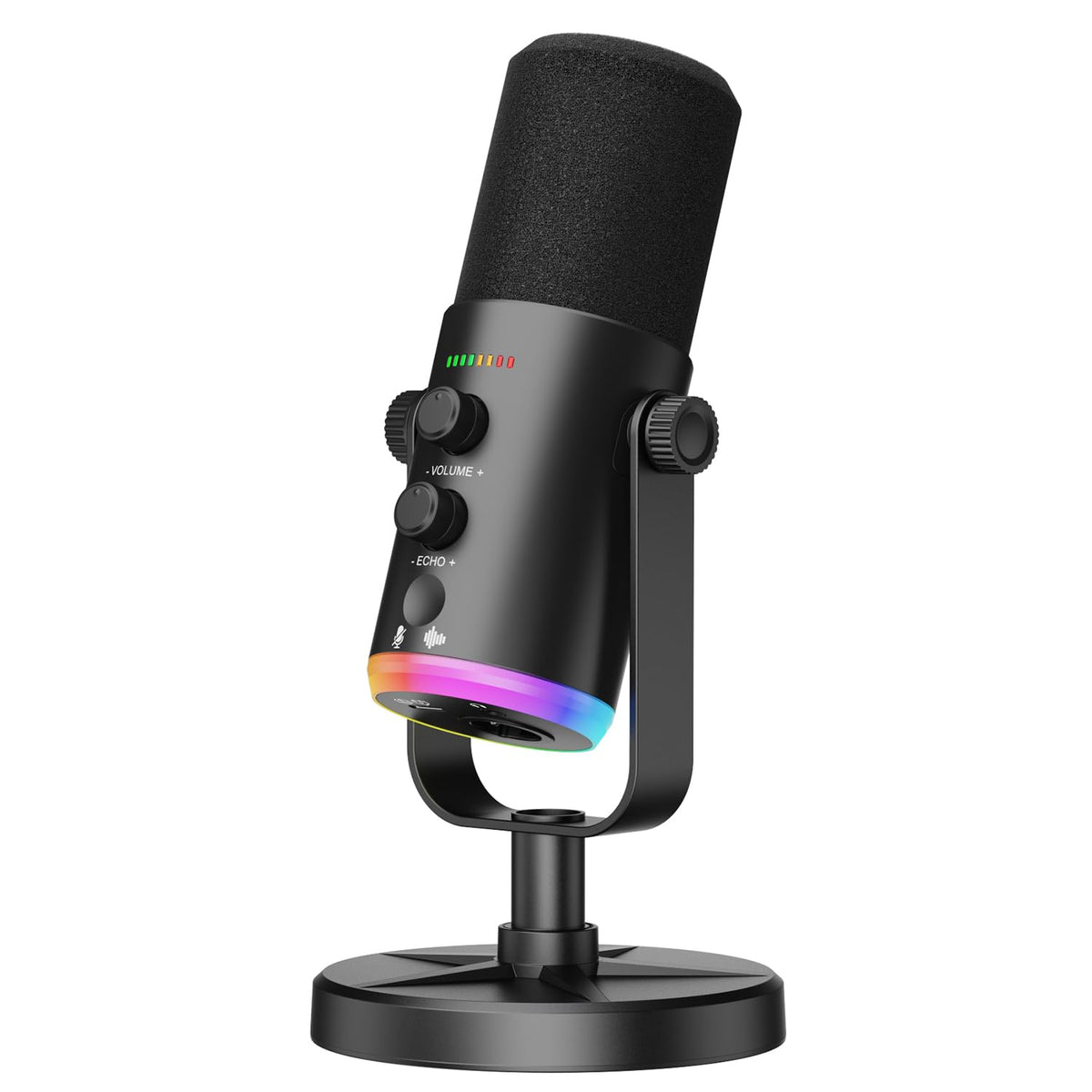 USB-C/XLR Dynamic Microphone with RGB Light, Mute Button, Desktop Stand, Headphones Jack Y50313