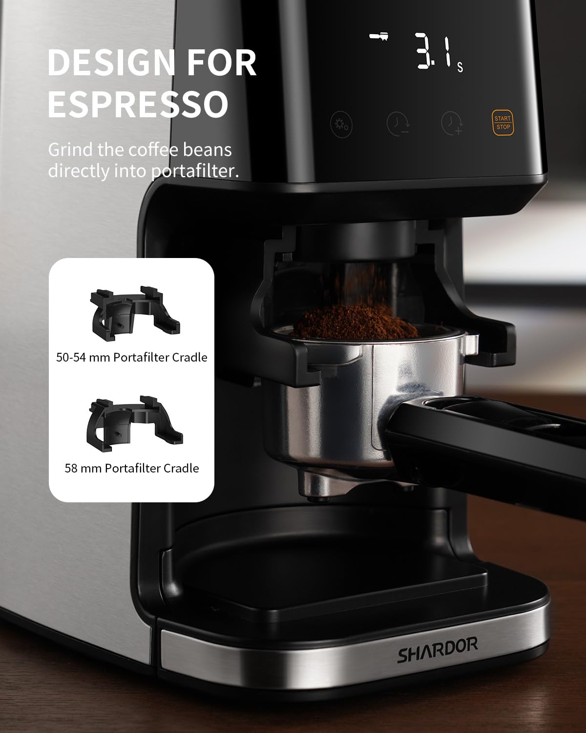 Electric Conical Burr Coffee Grinder with Timer E108480
