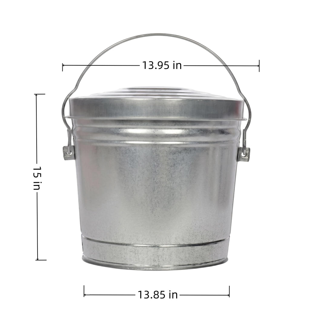 6 Gallon Galvanized Steel Locking Lid Storage Can G58218