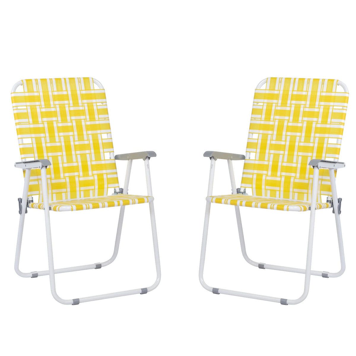 Yellow 2 Pack Folding Web Chair X3911