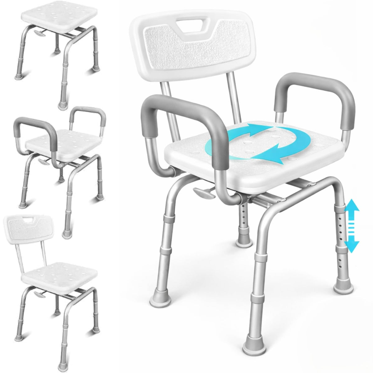 Swivel Shower Chair with Removable Back & Arms M1037