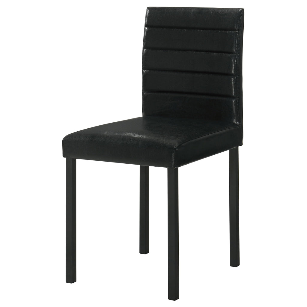 Black Faux Leather Dining Side Chair Set of 4 P499