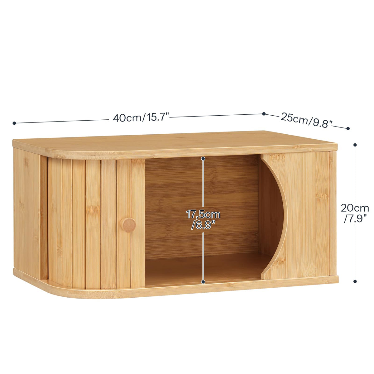 Bamboo Bread Box with Roller Door H135513