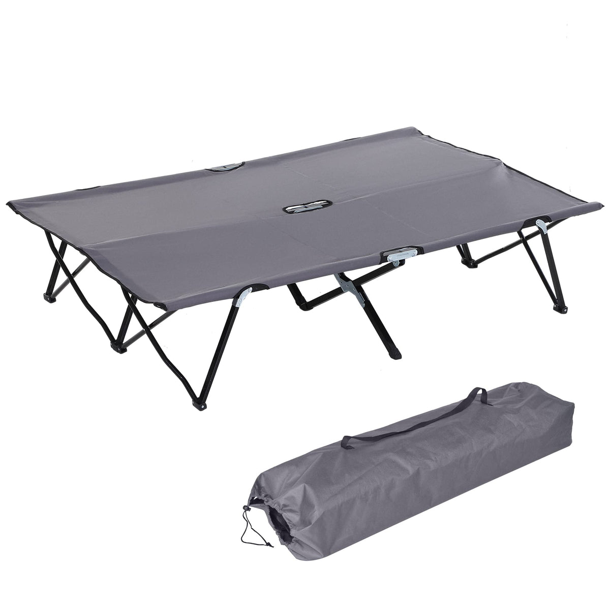 2 Person Folding Camping Cot with Carry Bag R64371