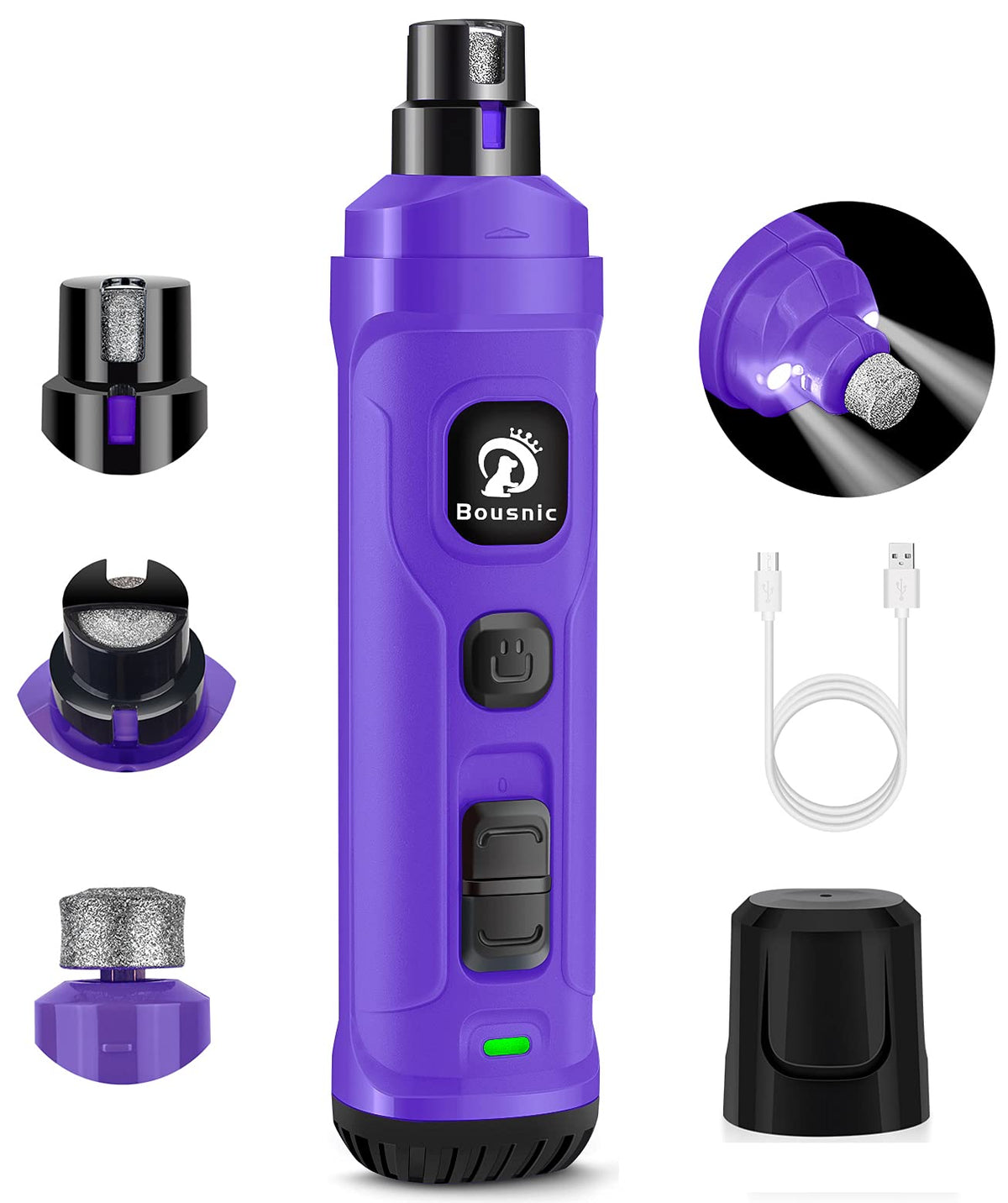 2-Speed Electric Dog Nail Grinder with 2 LED Light L675856
