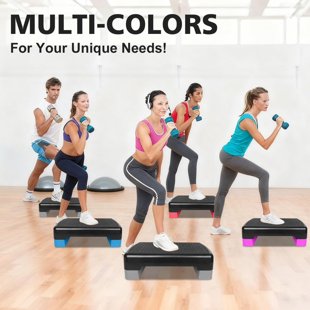 18'' Adjustable Aerobic Step Platform with 2 Risers A857458