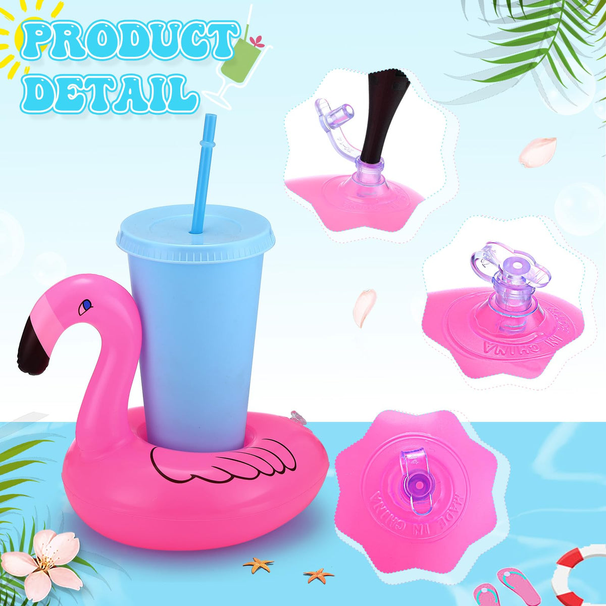 120 Pack Inflatable Drink Holder Pool Floats M377831