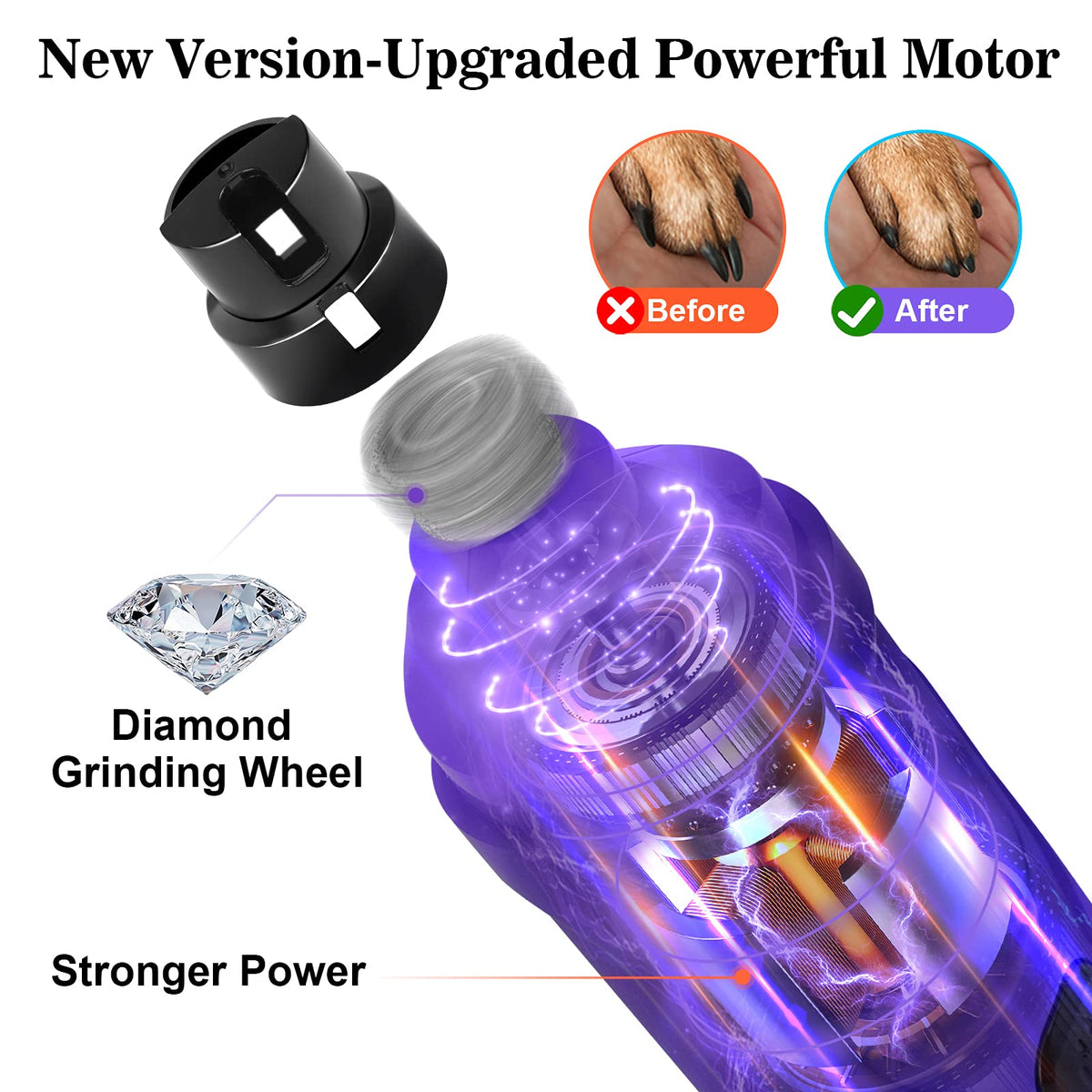 2-Speed Electric Dog Nail Grinder with 2 LED Light L675856