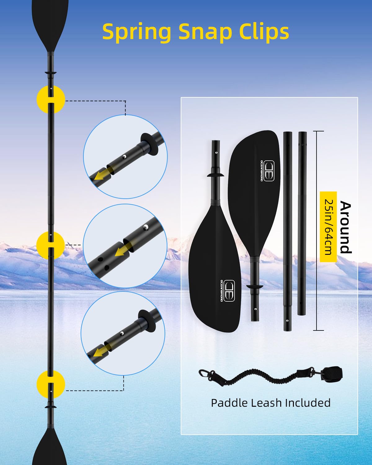 4 Piece Kayak Paddle Alloy Shaft P740004