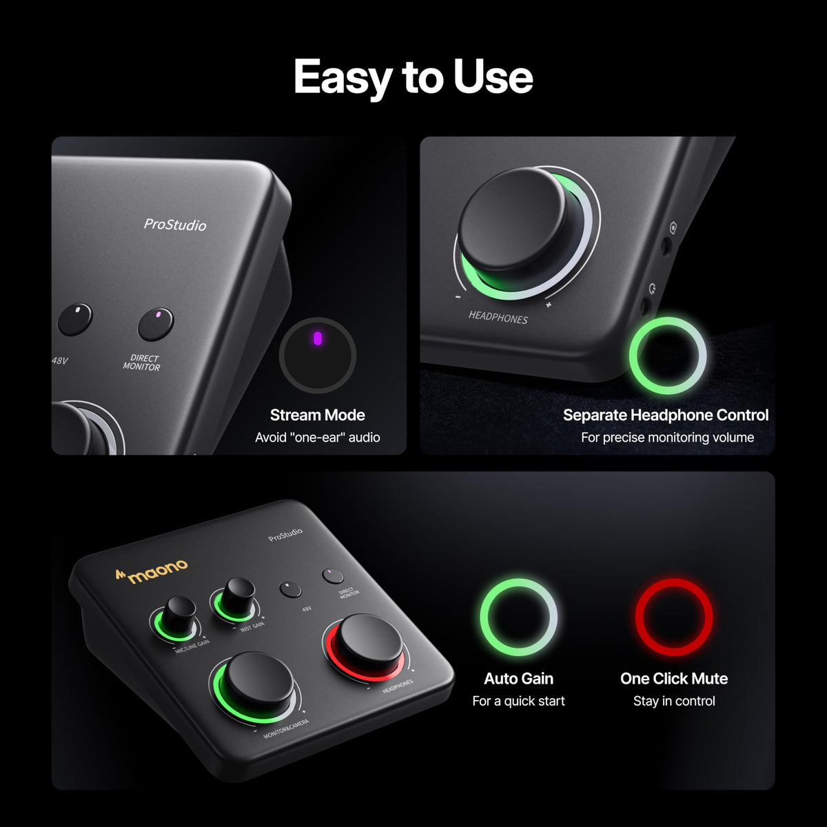 USB Audio Interface with 70dB Gain W215