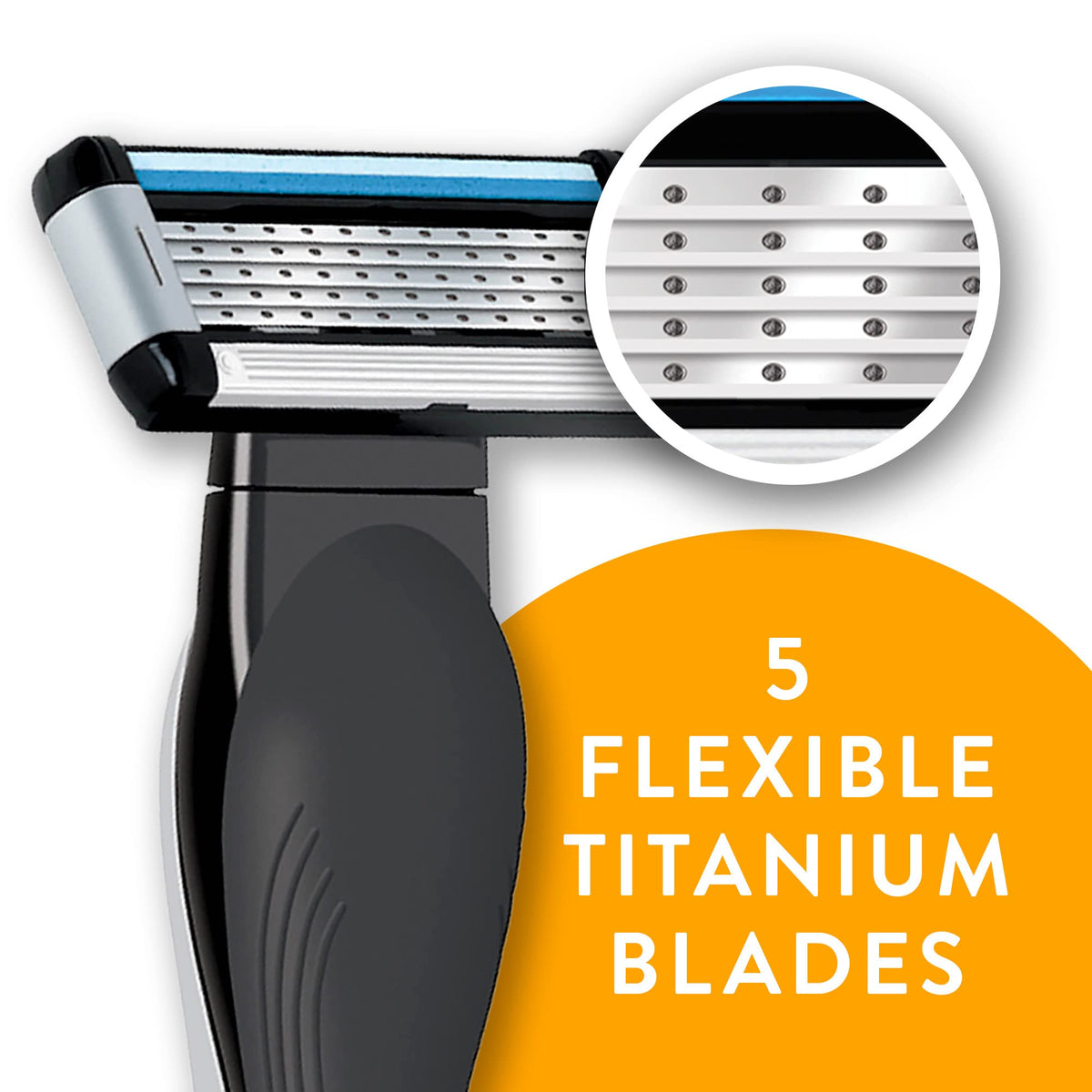 5 Flexible Blade Unisex Razor Refills 4-Count S884