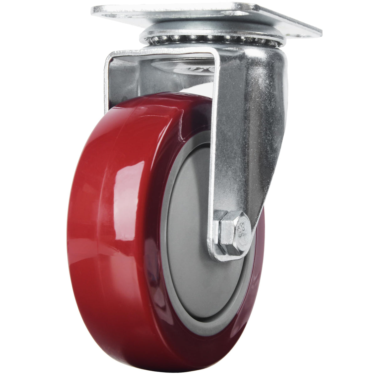 4” Swivel Plate Casters Set of 4 Heavy Duty Polyurethane Wheels Red C823
