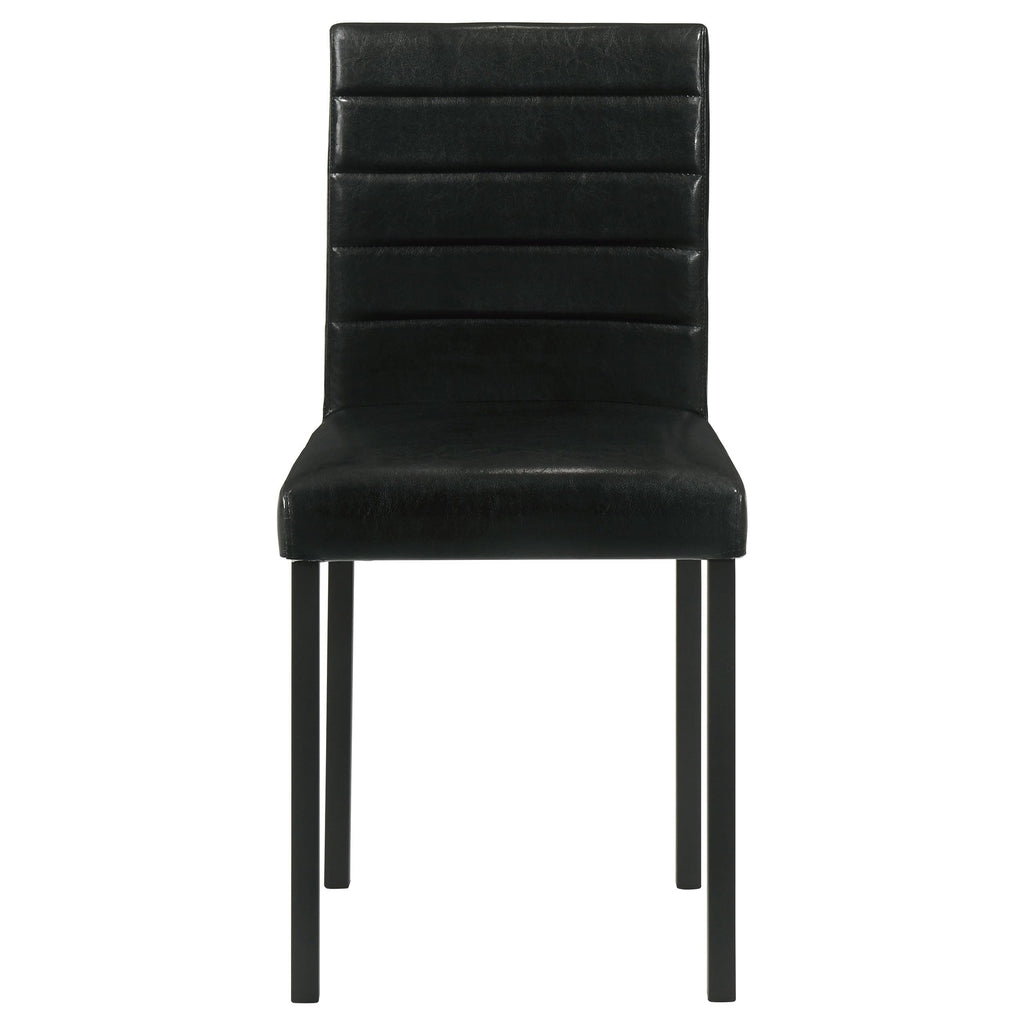 Black Faux Leather Dining Side Chair Set of 4 P499