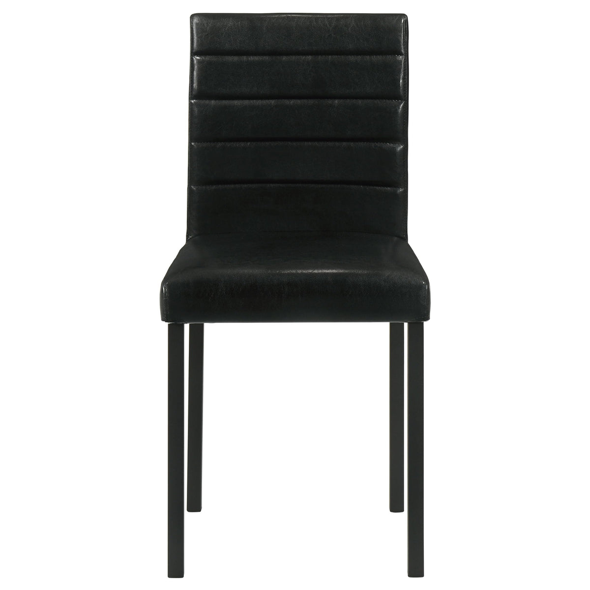 Black Faux Leather Dining Side Chair Set of 4 P499