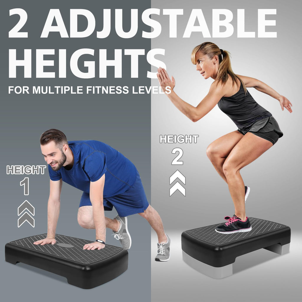 18'' Adjustable Aerobic Step Platform with 2 Risers A857458