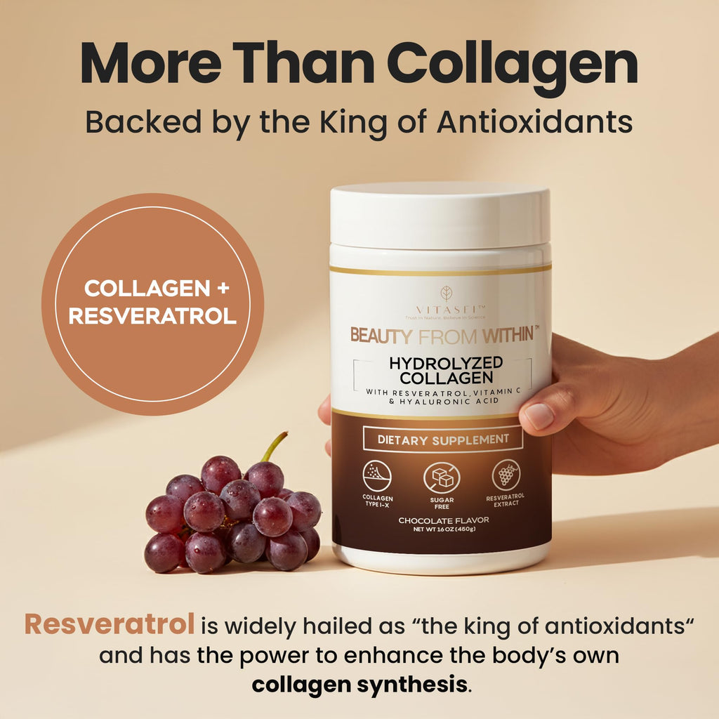Hydrolyzed Collagen Peptide Powder Drink Chocolate Flavored 16oz R66330