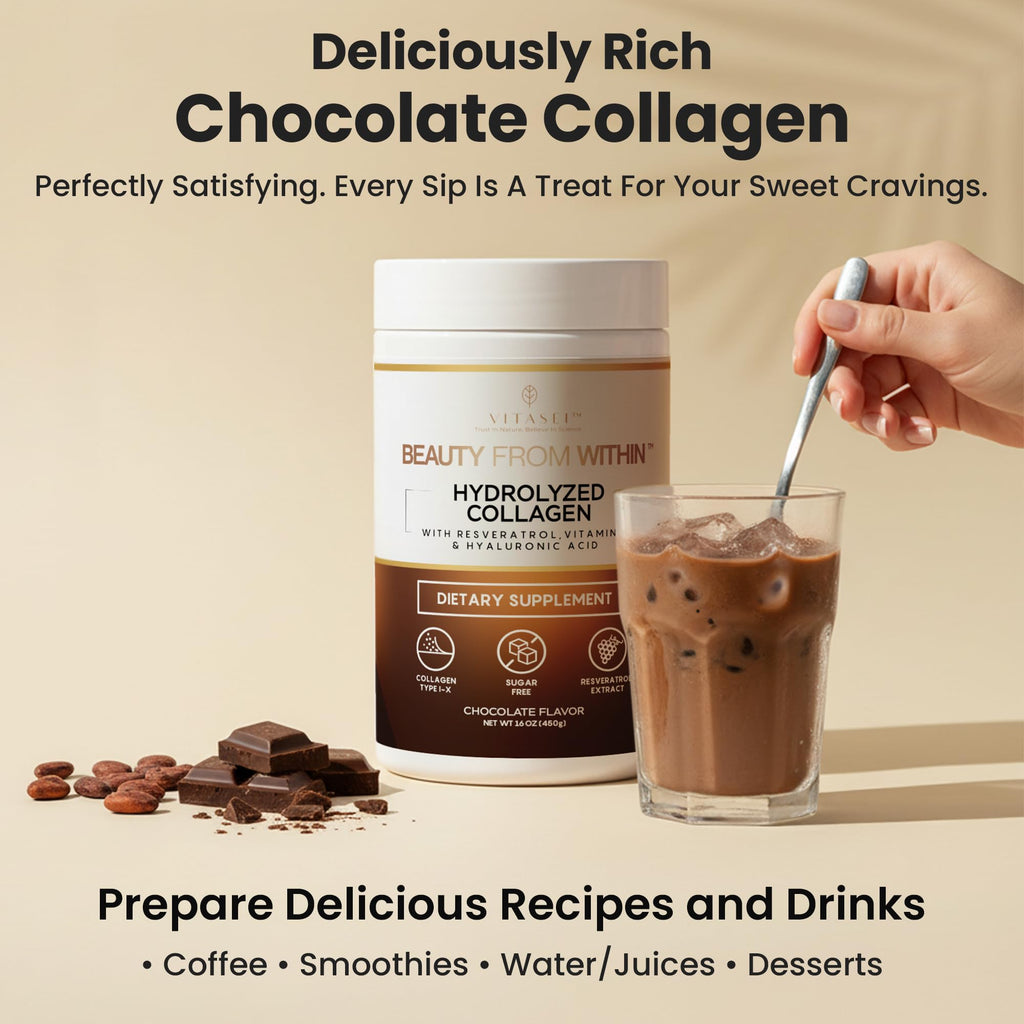 Hydrolyzed Collagen Peptide Powder Drink Chocolate Flavored 16oz R66330
