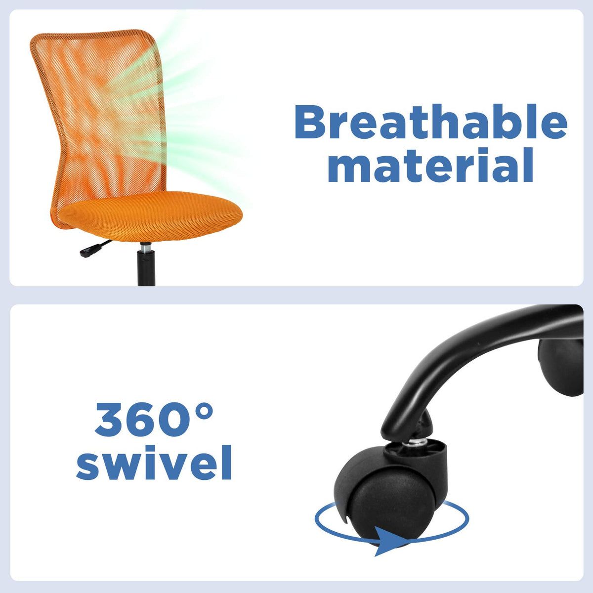 Orange Mesh Ergonomic Office Chair E336