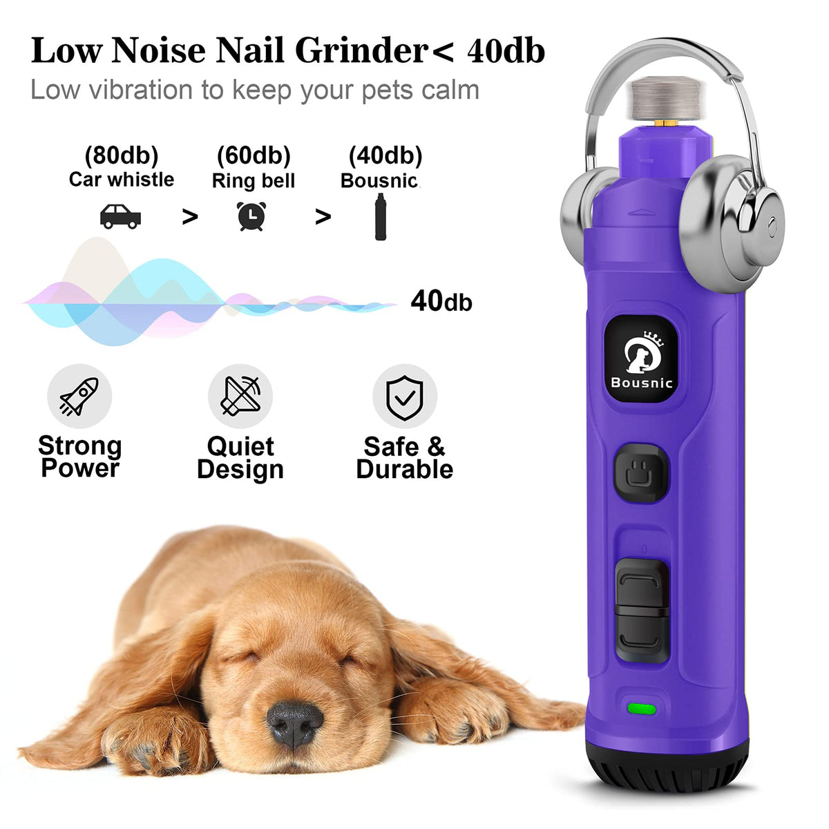 2-Speed Electric Dog Nail Grinder with 2 LED Light L675856