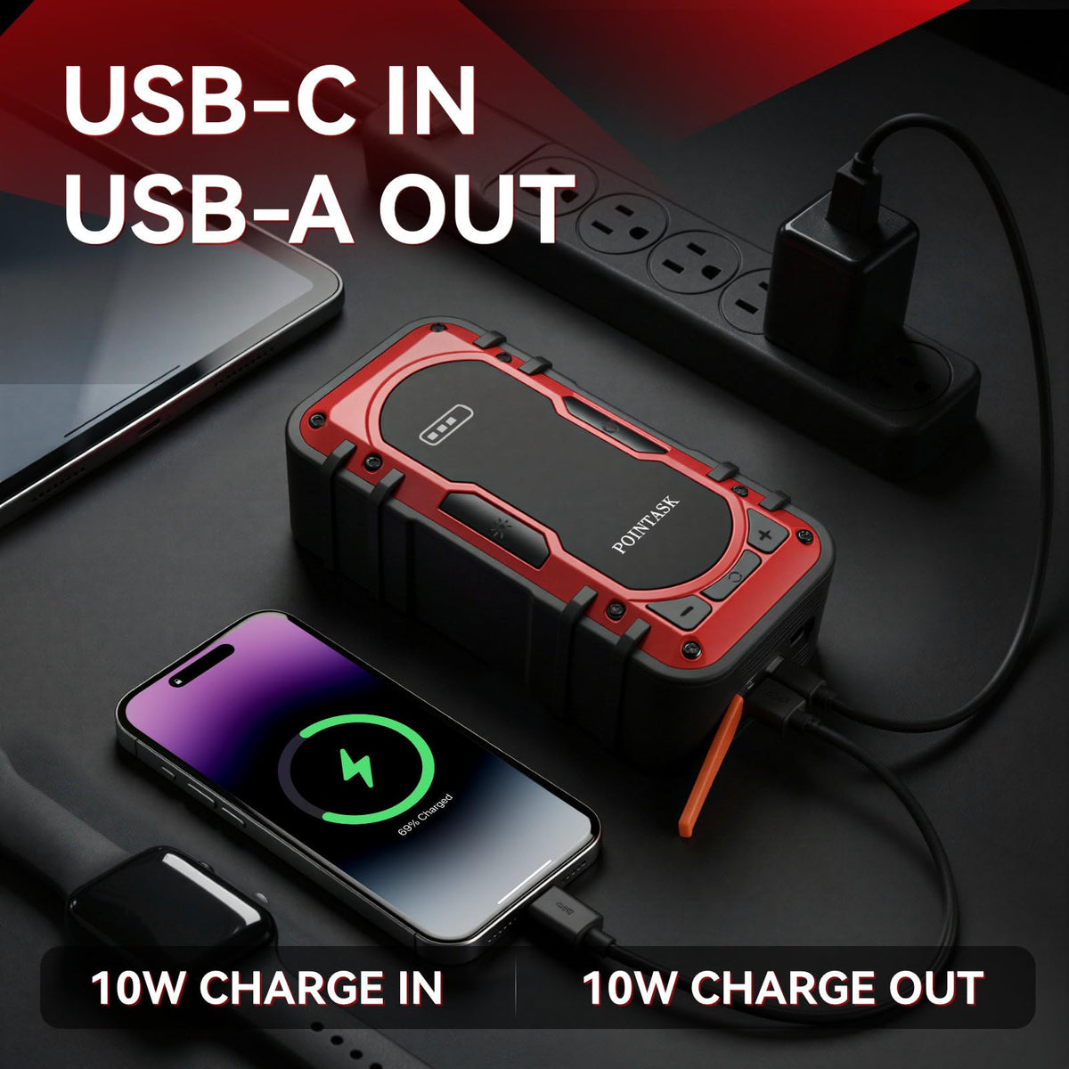12V Portable Car Jump Starter with Air Compressor Q16348