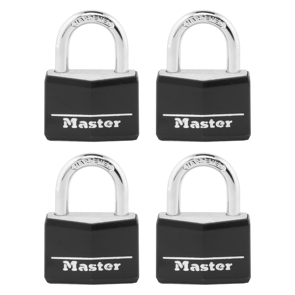 Black 4 Pack Covered Aluminum Keyed Padlock T924444