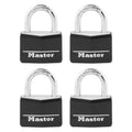 Black 4 Pack Covered Aluminum Keyed Padlock T924444