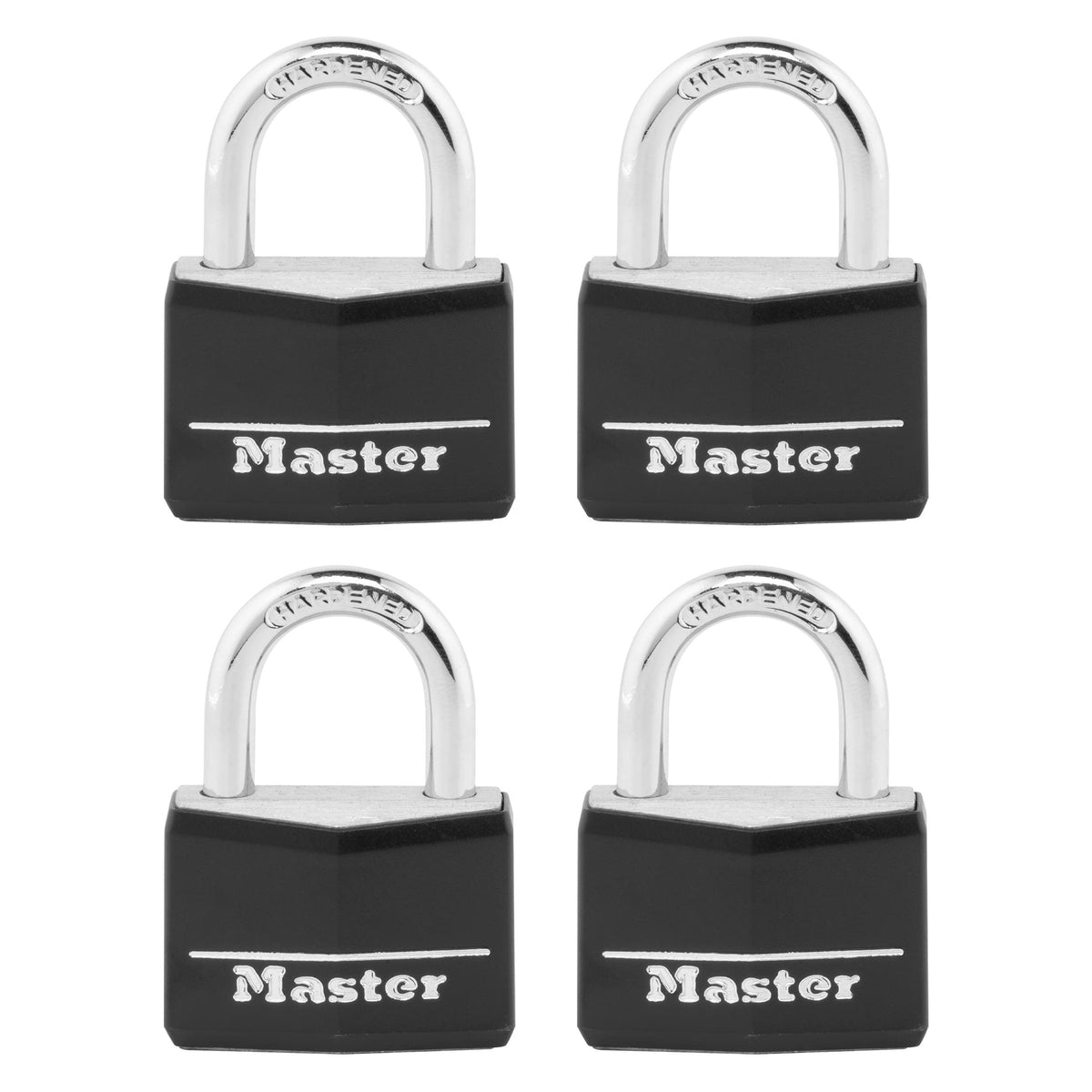 Black 4 Pack Covered Aluminum Keyed Padlock T924444