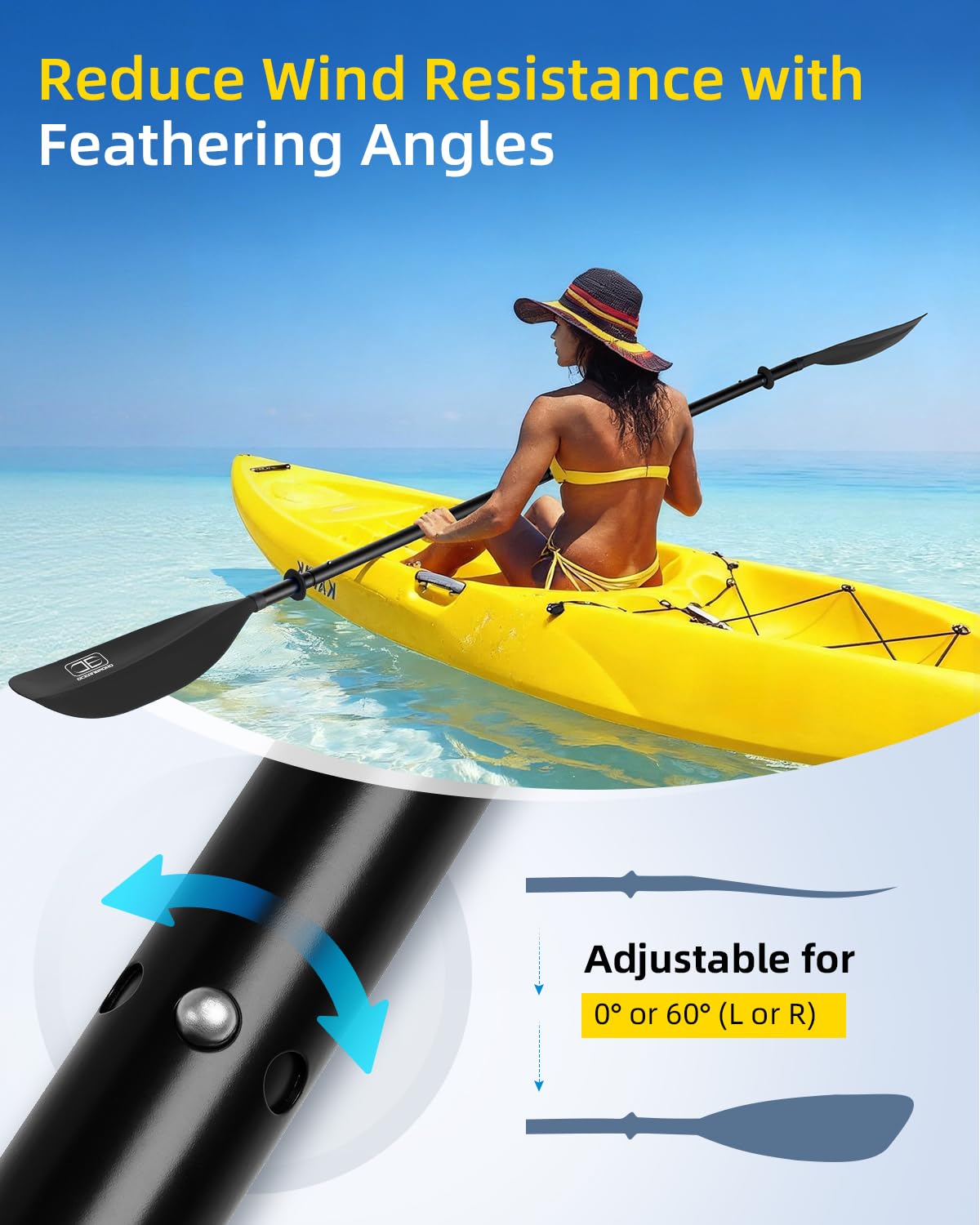 4 Piece Kayak Paddle Alloy Shaft P740004