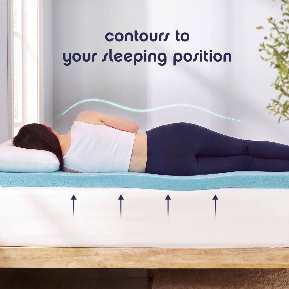 3 Inch Ventilated Memory Foam Mattress Topper, Twin I468770