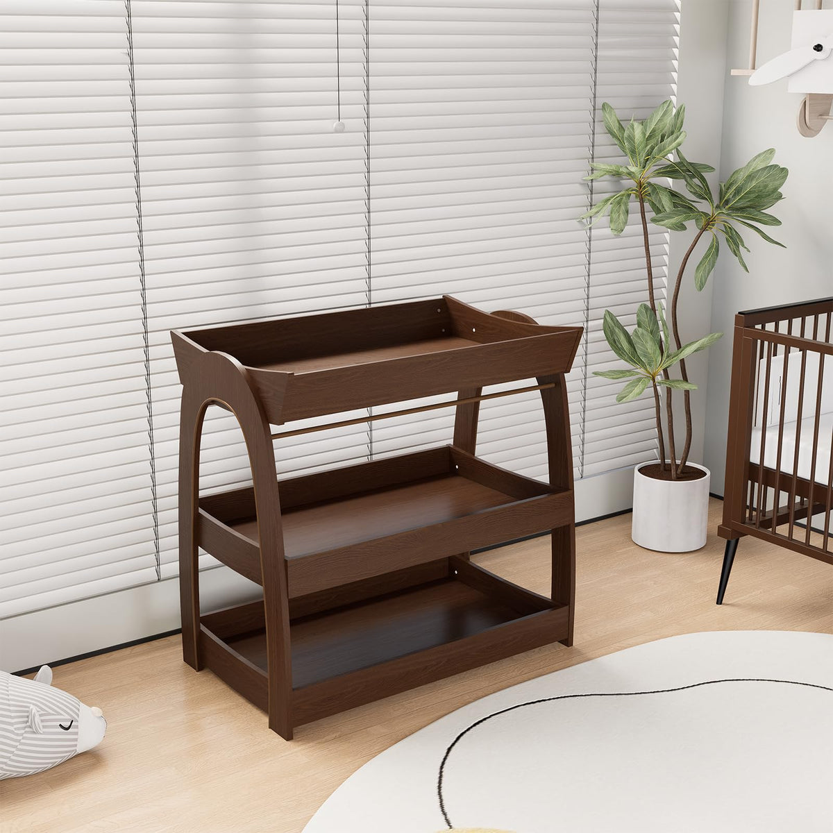 Wood 2-Tier Baby Changing Table W422