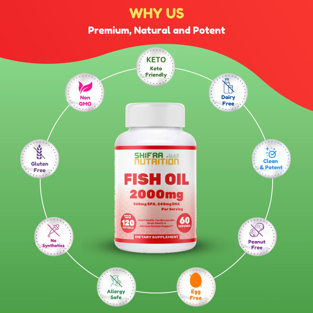 Omega 3 Fish Oil 2000mg 120 Softgels W21610