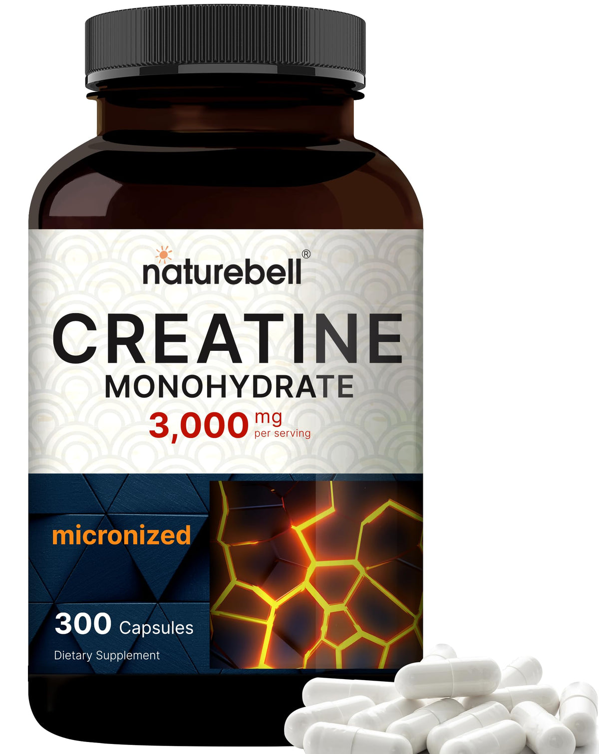 Creatine Monohydrate Capsules 3,000mg 300 Count G383119