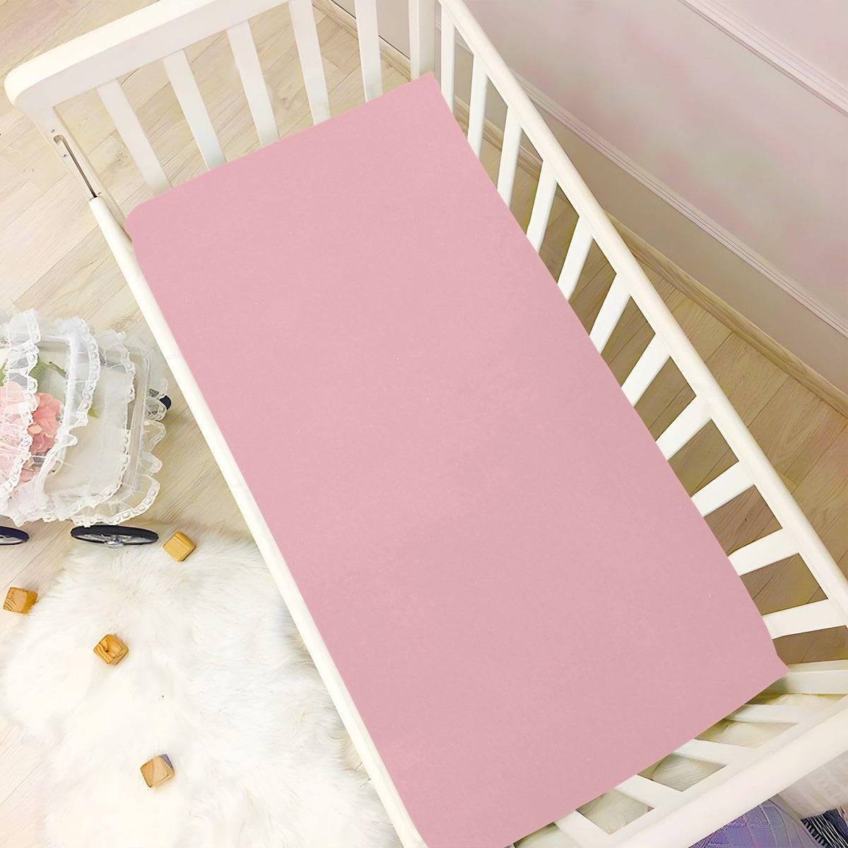 Pink Fitted Crib Sheet Microfiber Z8430
