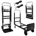 3 in 1 Folding Hand Truck, 600Lbs Capacity Collapsible Cart with Retractable Handle and 4 Rubber Wheels C50256