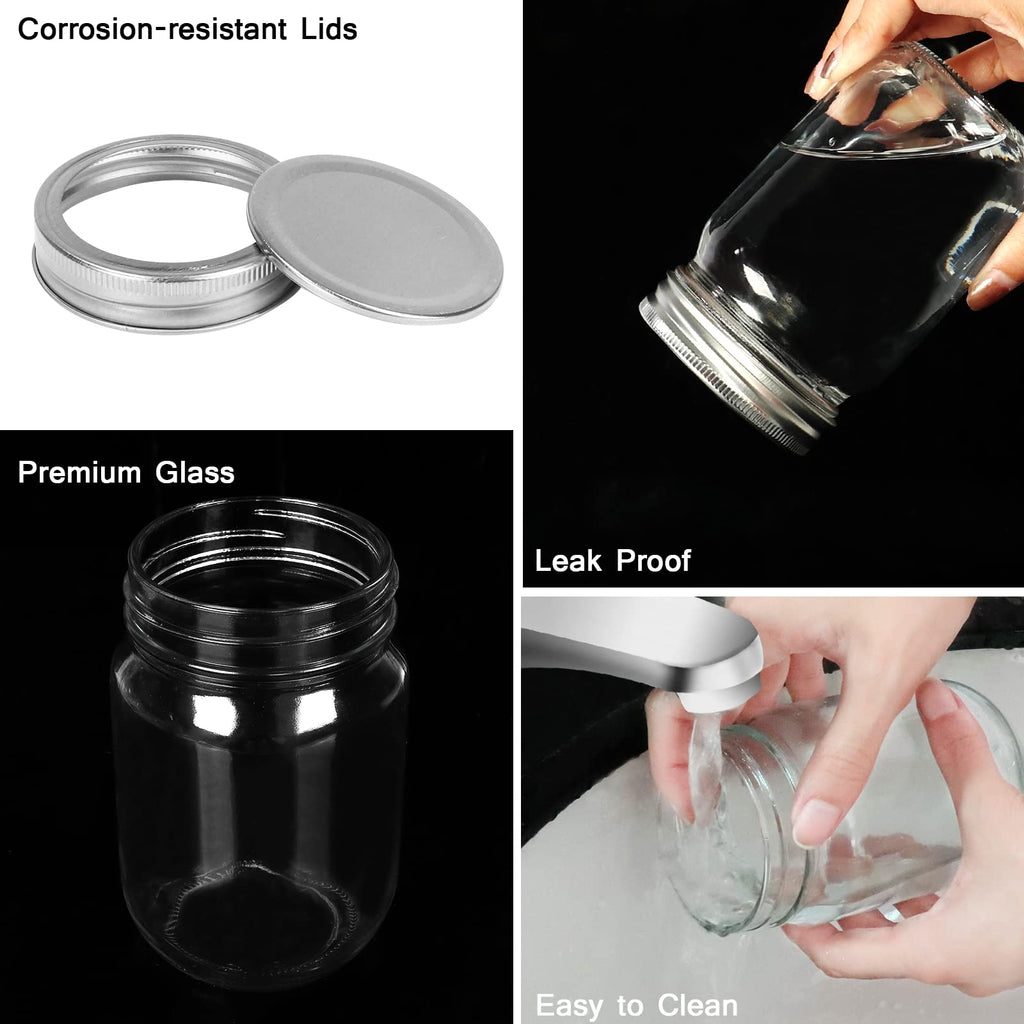 12 oz Glass Mason Jar, 20 Pack Canning Jars with Lids A31120