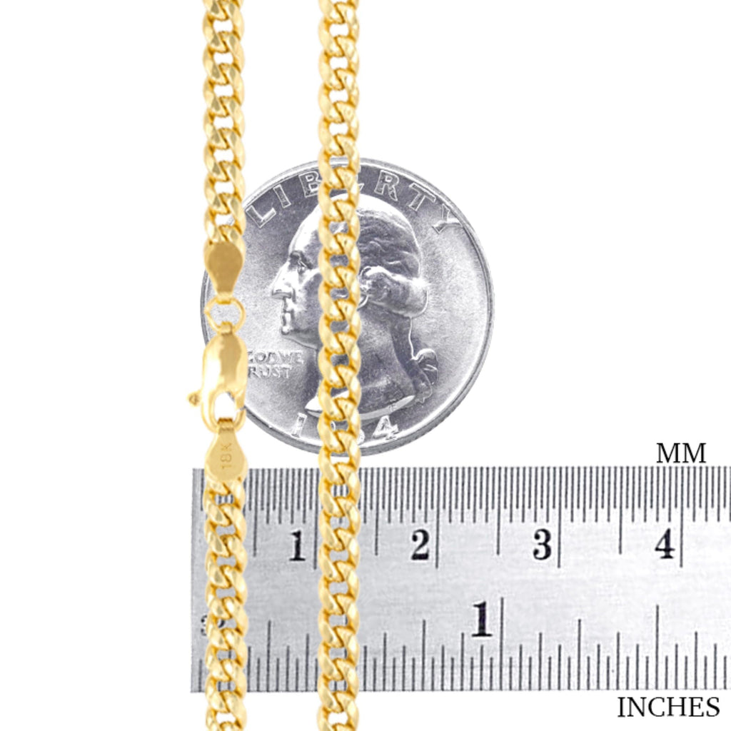 18k Yellow Gold Cuban Link Chain Necklace Q933229